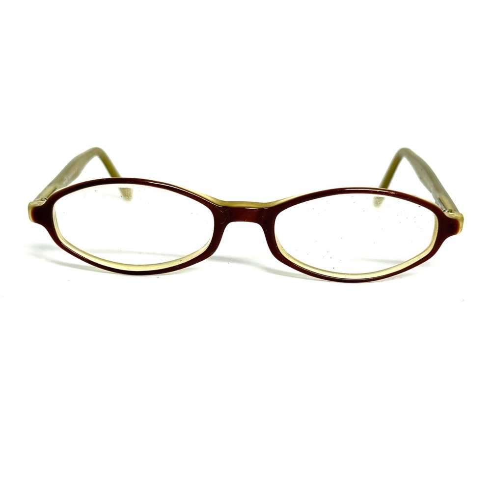 Luxottica LU 3156 M554 Eyeglasses Frames Italy 48-17-130 Brown Amber Oval